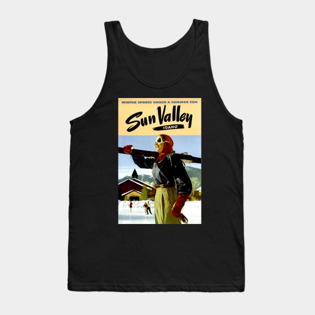 Sun Valley Idaho - Vintage Travel Tank Top by Culturio